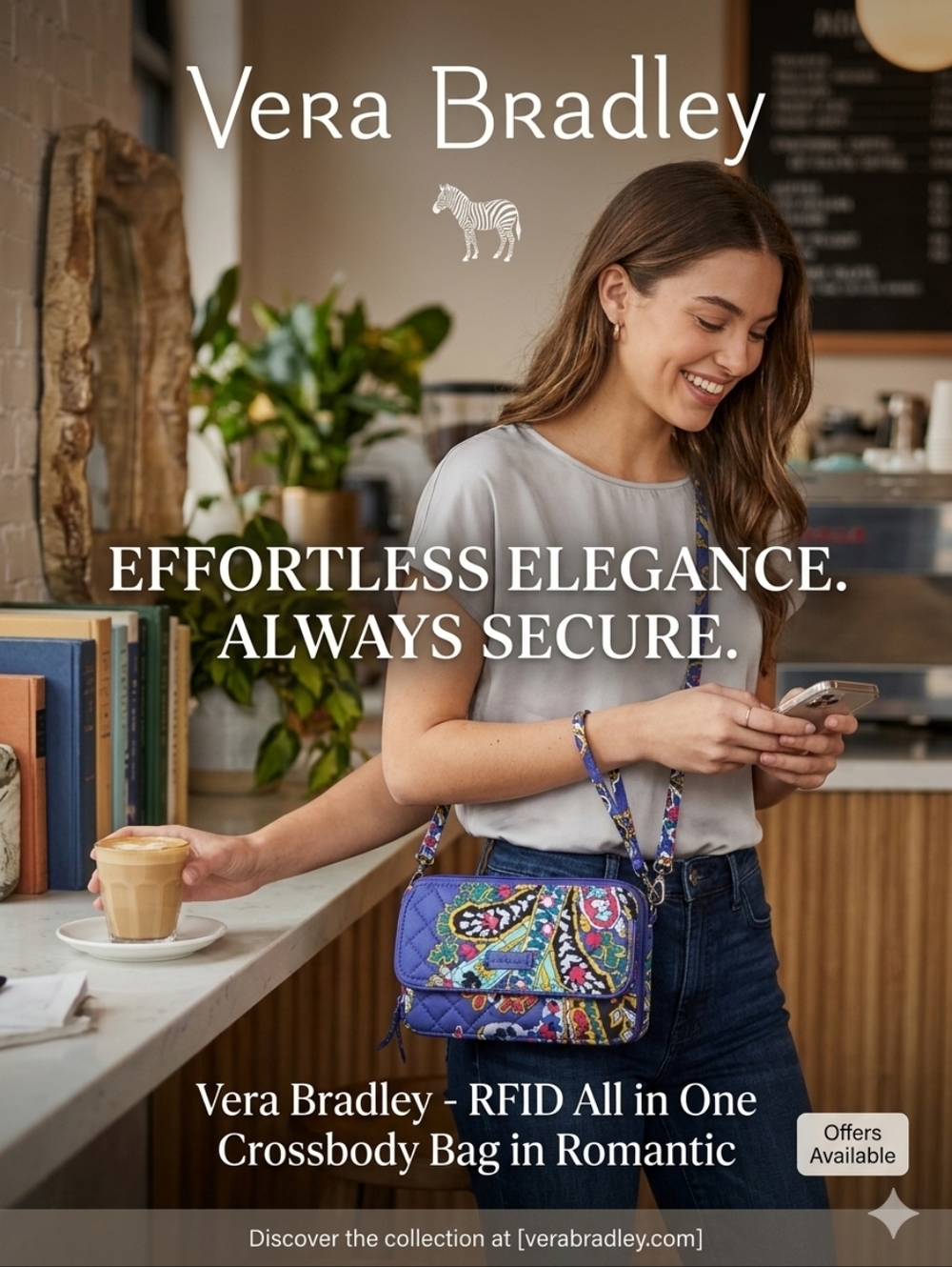 VERA BRADLEY - RFID All in One crossbody Bag in Romantic Paisley good deal
